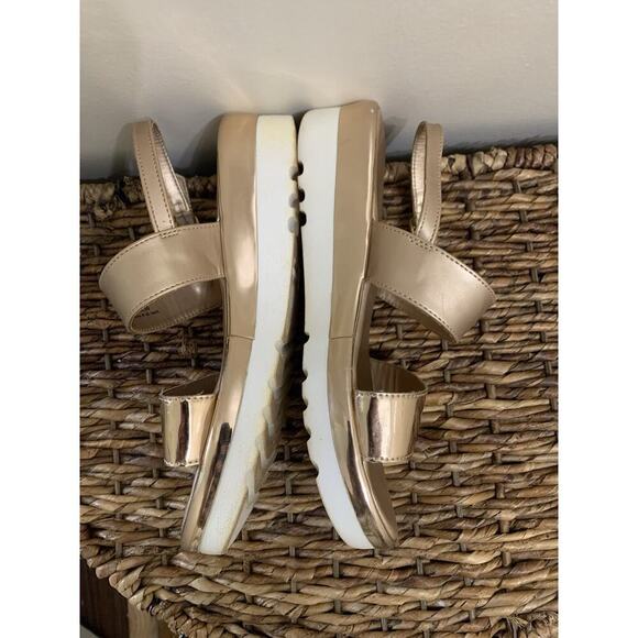 Footin Gold Sandals Wedge Comfort Princess Going Out Glamour Old Money Luxury 5 - Picture 5 of 8